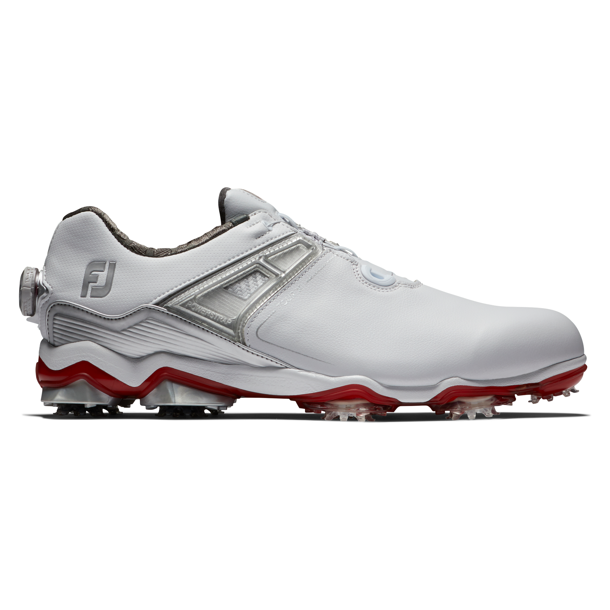 Men's Tour X Boa Spiked Golf Shoe - White/Red | FOOTJOY | Golf